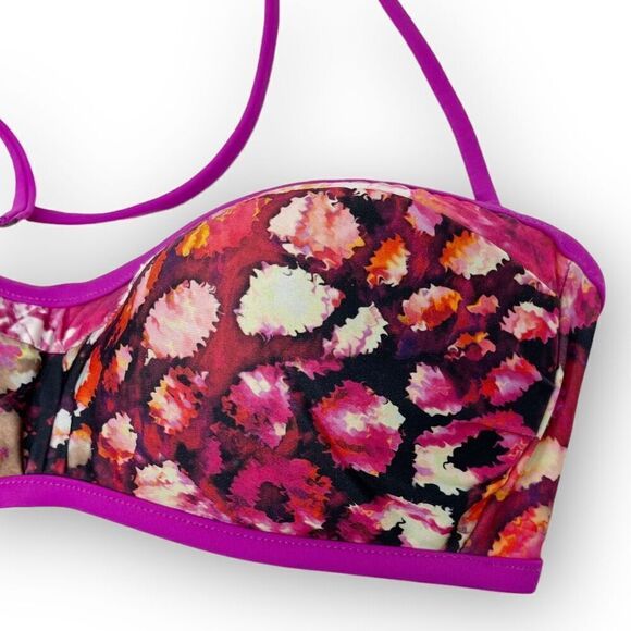 Becca Beach by Rebecca Virtue Printed Push Up Bikini Swim Top Womens Size Medium - Picture 2 of 10